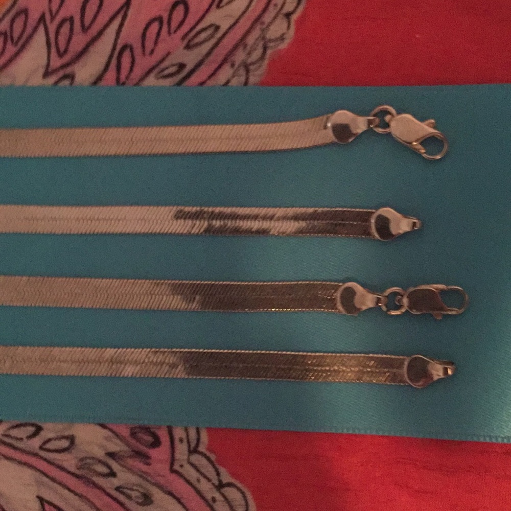 Silver Snake Bracelets 7”